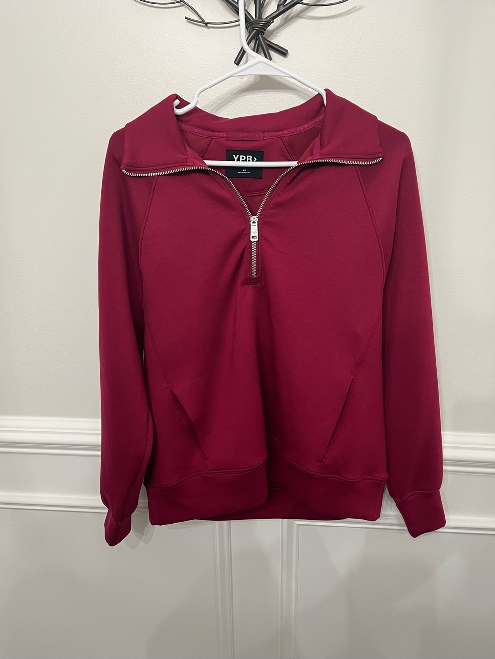 YPB Half Zip Pullover Sweatshirt XS Pink Activewear